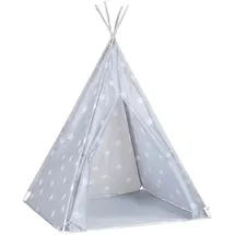 vidaXL Kinder Tipi-Zelt mit Tasche Polyester Grau 115x115x160 cm