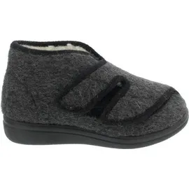 Fischer Markenschuh Klett-Hausschuh Schurwolle Grau 44