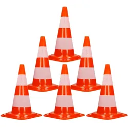 ECD Germany 6er Pack Warnkegel Warnleitkegel Verkehrsleitkegel Pylon Sicherheit 47 cm Kegel