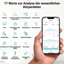 Fitleap Personenwaage Körperfett- & Muskelanalyse Weiß