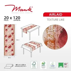 MANK Tischläufer Airlaid Malus, 40 cm x 24 m , 1 Stück - Herbst Äpfel Obst Tischdecke