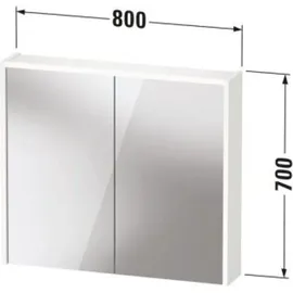 Duravit D-Code Spiegelschrank Verspiegelt,DC7106043431000 800x700x148, Basalt Matt, Steckdose FR, LED Beleuchtung