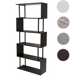 Mendler Bücherregal HWC-A27 Standregal 183 x 80 x 5 cm Dunkelbraun