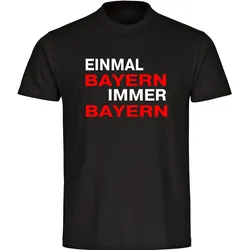 multifanshop Kinder T-Shirt - Bayern - Einmal Immer - Druck rot - Kind
