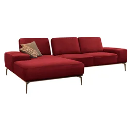 W.Schillig Ecksofa "run, Designsofa mit tollem Sitzkomfort, L-Form", rot (light brick w82), B:299cm H:88cm T:178cm, Longlife Xtra-Leder Z73: Naturwalkleder der Luxusklasse aus den erlesensten Rohhäuten.
