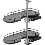 Vauth-Sagel Karussell Eckschrank Cornerstone Maxx Set Planero - Schrankauszug Küche - moderner Organizer für den Eckschrank, KB 800mm FB 400mm li...