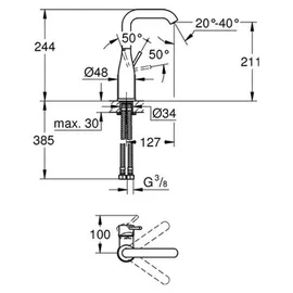 Grohe Essence L-Size Einhandmischer chrom 23541001