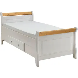 Kiefer massiv Bett 90 x 200 cm Kiefer massiv weiß