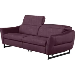 2,5-Sitzer EGOITALIANO "Dafne", lila (plum), B:208cm H:97cm T:108cm, Sofas, mit und ohne elektrischer Relaxfunktion, Kopfteile manuell verstellbar