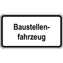 Warn- und Hinweißchild 30, 600x330mm Baustellenfahrzeug RAL-Gütezeichen Folie RA1