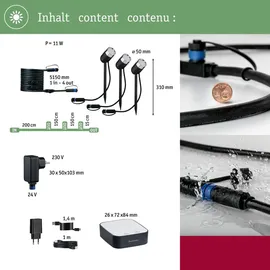 Paulmann Plug & Shine Starterset Smart Home smik Gateway + LED Gartenstrahler Pike Basisset RGBW 1 St. Schwarz/Silber