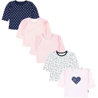 TupTam Baby Mädchen Langarmshirt Gestreift 5er Set, Farbe: Dunkelblau