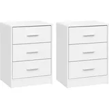 Woltu W0ITT7065 Nachtschränkchen & Nachttisch Weiß