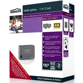 MARMITEK Split 312 2 Port HDMI-Splitter 3D-Wiedergabe möglich 3840 x 2160 Pixel Silber