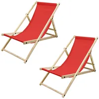 ECD Germany 2Er Set Liegestuhl Klappbar aus Holz 3