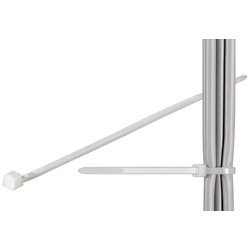 Goobay Kabelbinder, wetterfester Nylon - 3,5 mm breit und 300 mm lang, transparent-weiß