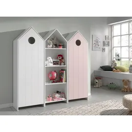 Vipack Jugendzimmer-Set Casami, best. aus 2 Schränken mit Drehtür, 1 Regalschrank, TOP modern, (Set, 3-tlg., B/H/T ca. 115,2x171,3x37cm, verschiedene Farbkombinationen erhältlich), als Kleider-/Wäscheschrank nutzbar, universell einsetzbar rosa