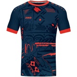Jako Trikot Tropicana (Kurzarm), Navy/Flame, 140
