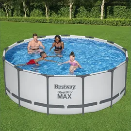 BESTWAY Steel Pro Max Frame Pool Set 396 x 122 cm inkl. Filterpumpe
