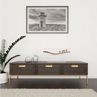 andas Lowboard, Holzfurnier aus Walnussbaum, skandinavisches Design, schwarz