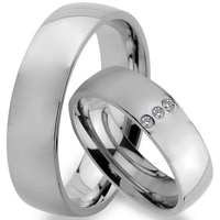 Trauringe123 Trauring Hochzeitsringe Verlobungsringe Trauringe Eheringe Partnerringe aus Edelstahl mit 3 Steine JE43 66