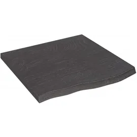 vidaXL Waschtischplatte Dunkelbraun 60x60x(2-4)cm Massivholz Behandelt