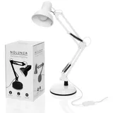 Goods & Gagdets Gmbh Retro Tischlampe mit gelenkarm aus Metall, 5.5W LED E14 inkl, Schreibtischlampe Nachttischleuchte Leselampe,