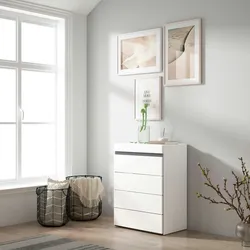 SKRAUT HOME Schubladenelement, 57x35x75 cm, Schlafzimmer, Zimmer, mit Stauraum, Schwarz-Weiß - 456_1