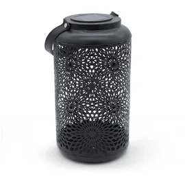 Spetebo LED Solar Laterne Metall 28 x 16 cm Garten Deko schwarz