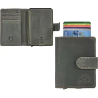 GREENBURRY Vintage Original Geldbörse RFID Leder 8 cm Portemonnaies Grün Herren