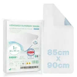 ARNOMED SUPERDRY WASH Waschbare Bettschutzunterlage, mit Flügeln 632-85x90 , 1 Karton =  32 Stück, Maße: 85 x 90 cm