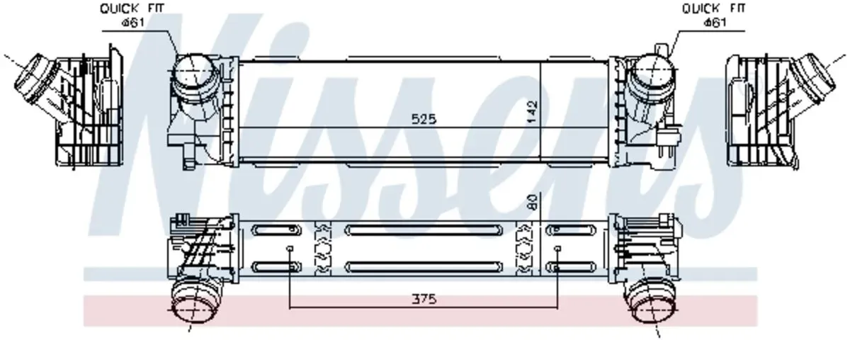 Radiador de baja temperatura, intercooler NISSENS 961596