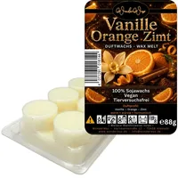 WonderWax Duftwachs WonderWax® Duftriegel 6 x Duftwachs Kreise Weiß, 100% Sojawachs (Spicy Vanille Orange Zimt), Duftrichtung: Spicy Vanille Orange Zimt