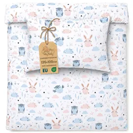 Totsy Baby Kinderbettwäsche Baby Bettwäsche 100x135 cm aus Baumwolle - Kinder Set von Duvet Cover 100 x 135 und Kissenbezug 40x60 cm Junge und mädchen babybettwäsche bettbezug für Kleinkind Oeko-Tex