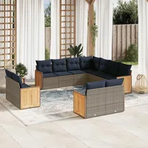 vidaXL Gartensofa-Set 11-tlg. grau
