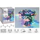 EDM LED-Lichterkette bunt, 96 LEDs, schwarzes Kabel, mehrfarbiges Licht, 7,5 m