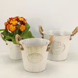 Online-Fuchs Vintage Eimer Ø 20 x 17 cm Weiß