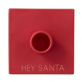 DESIGN LETTERS - Tell your Christmas Story Kerzenhalter Square Favourites Xmas Hey Santa rot