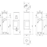 Kaminofen aus Stahl KRATKI REN/L rechts Ø 150 7 kW mit Türfeder - Weiß