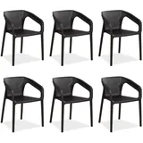 Homestyle4u Gartenstuhl 6er Set in Schwarz 2684