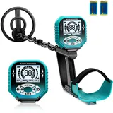 HIUYRFS Metalldetektor, Metalldetektor Profi für Erwachsene und Kinder, einstellbare Länge (106-121 cm), 3 Modes Profi Metalldetektoren,IP68 Waterproof Search Coil für Erwachsene & Kinder (Blau)