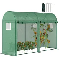 Gewächshaus Mit Fernster, Tür, Foliengewächshaus Aus Stahl, Treibhaus Mit Pe-gitterfolie Für Balkon, Garten, Tomatenhaus 300x100x200cm, Tomatengewächshaus Für Gemüse, Blumen, Pflanzen, Grün