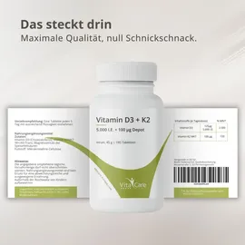 Vitacare Vitamin D3 + K2 Depot Tabletten 180 St.