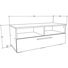 VCM Arila L TV-Lowboard 95 cm Braun/Weiß Holz