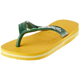 HAVAIANAS Unisex Kinder Brasil Logo Flipflop, Pop Yellow, 29/30 EU