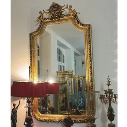 Casa Padrino Barock Spiegel mit Engelsfiguren Gold H. 175 cm - Möbel im Barockstil