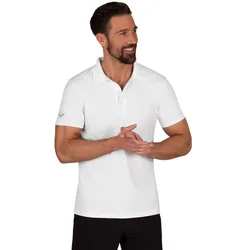 Poloshirt TRIGEMA "TRIGEMA Poloshirt aus Polyester mit Knopfleiste", Herren, Gr. 5XL, weiß, 100% Polyester (Bioactive), klassisch, Kurzarm, Shirts