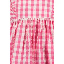 blue seven Sommerkleid BLUE SEVEN, Mädchen, Gr. 98, N-Gr, pink, Web, Obermaterial: 100% Baumwolle, kariert, Basic knieumspielend, Rundhals, Volant, Kleider Sommerkleid, mit Knopfleiste im Rücken