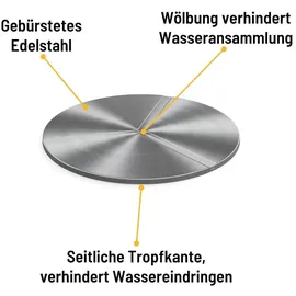 höfats Feuerschale Deckel Ø 70 cm Edelstahl silber