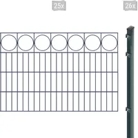 Arvotec Doppelstabmattenzaun »EXCLUSIVE 80 zum Einbetonieren "Ring" mit Zierleiste«, Zaunhöhe 80 cm, Zaunlänge 2 - 60 m 23281418-0 anthrazit H/L: 80 cm x 50 m